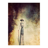 VINTAGE FASHION LADY IN ABSTRACT FOREST I (Print Only) thumbnail