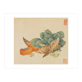 Wang Chengyu~flowers And Vegetables, Vegetables, Fruits, Chinese Cabbage, Lentils, Bamboo Shoots, Persimmons (Print Only) thumbnail