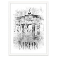 Monochrome Art BERLIN Brandenburg Gate | Watercolor