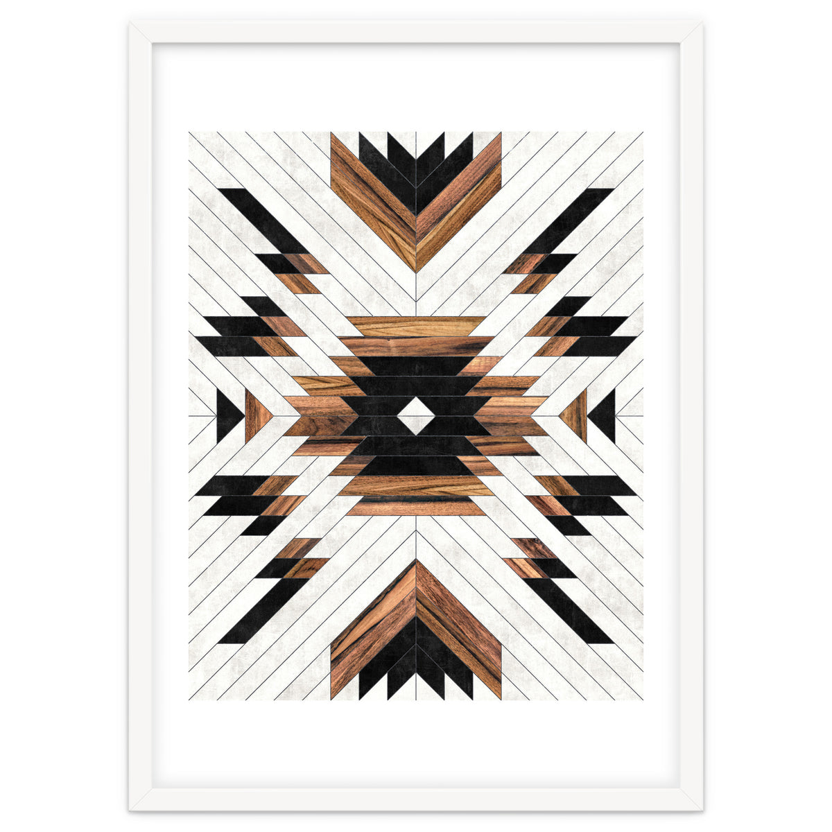 Urban Tribal Pattern No.5 - Aztec - Concrete and Wood