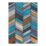 Colorful Concrete Chevron Pattern - Blue, Grey, Brown (Print Only) thumbnail