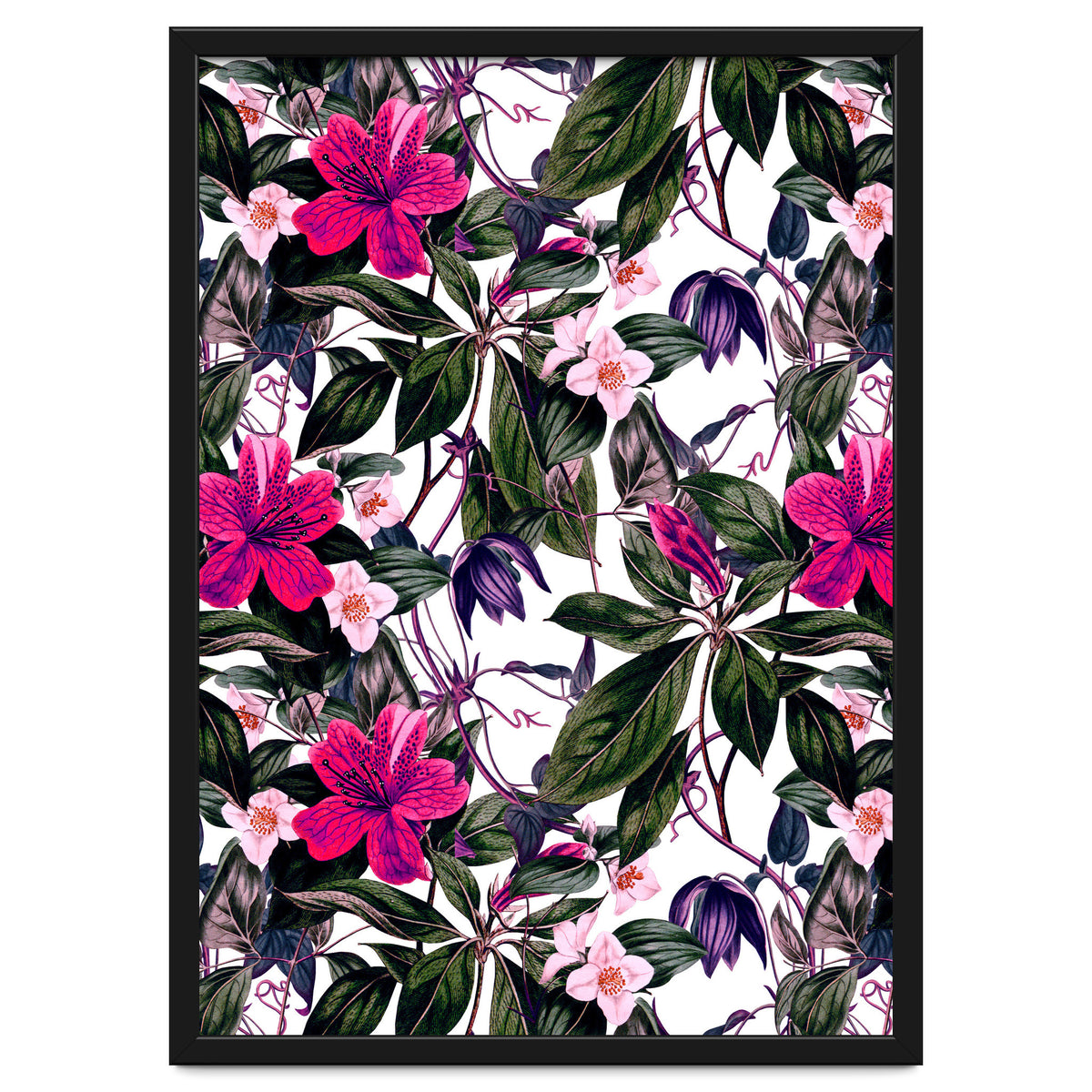 Pattern antique botanical flowers