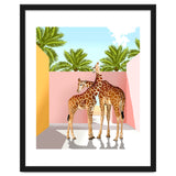 Giraffe Villa | Contemporary Modern Architecture Digital Graphic Art | Wildlife Animals Palm Exotic thumbnail