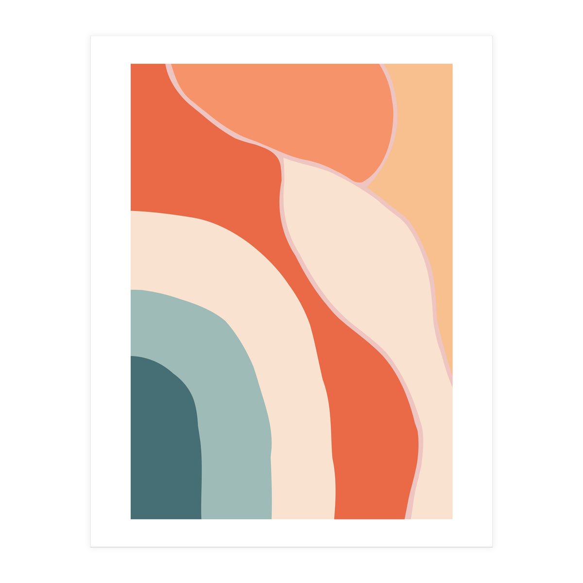 Rainbow Retro Wavy Lines (Print Only)