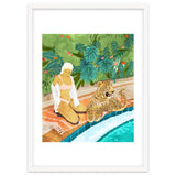The Wild Side, Human & Nature Connection, Woman With Cheetah Cat, Tiger Painting thumbnail