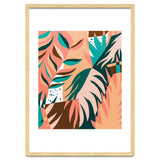 Watching The Leaves Turn, Tropical Autumn Colorful Eclectic Abstract Palm Nature Boho Graphic Design thumbnail