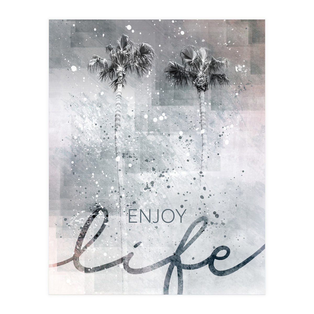 Idyllic palm trees | enjoy life (Print Only)
