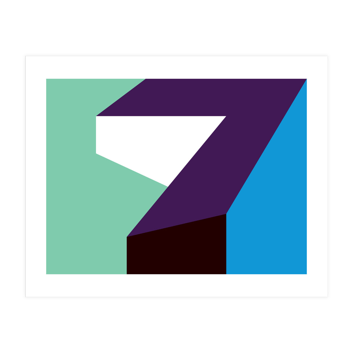 Geometric Shapes No. 60 - purple, mint & purple (Print Only)