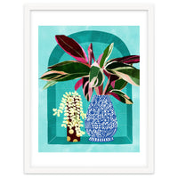 Moroccan Shelfie | Tropical Teal Plants Botanical | Exotic Modern Bohemian Eclectic Décor