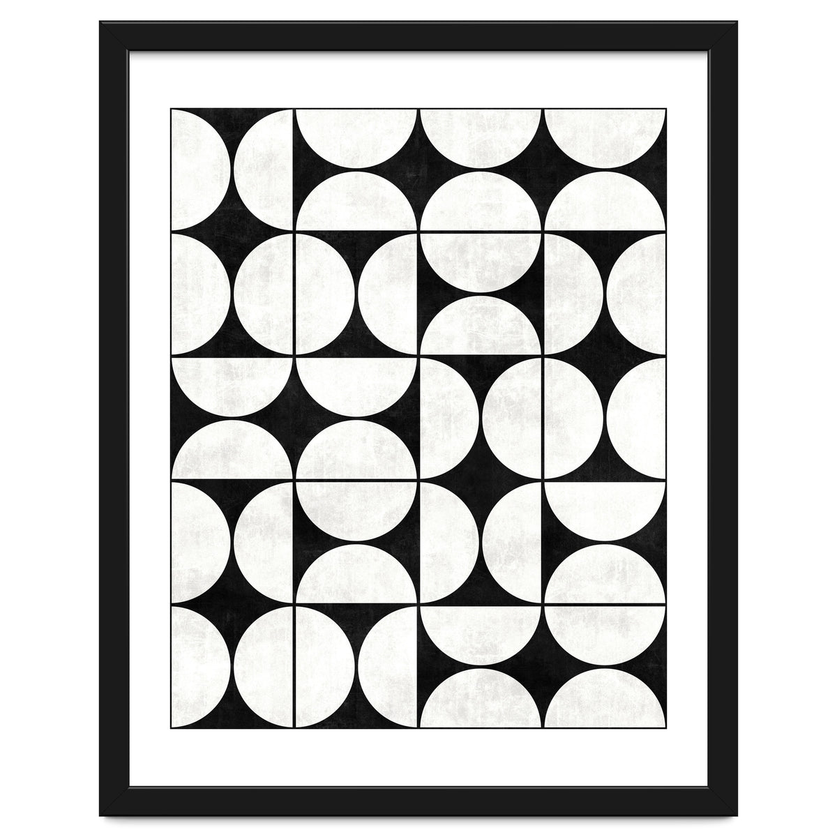 Mid-Century Modern Pattern No.2 - Black and White Concrete