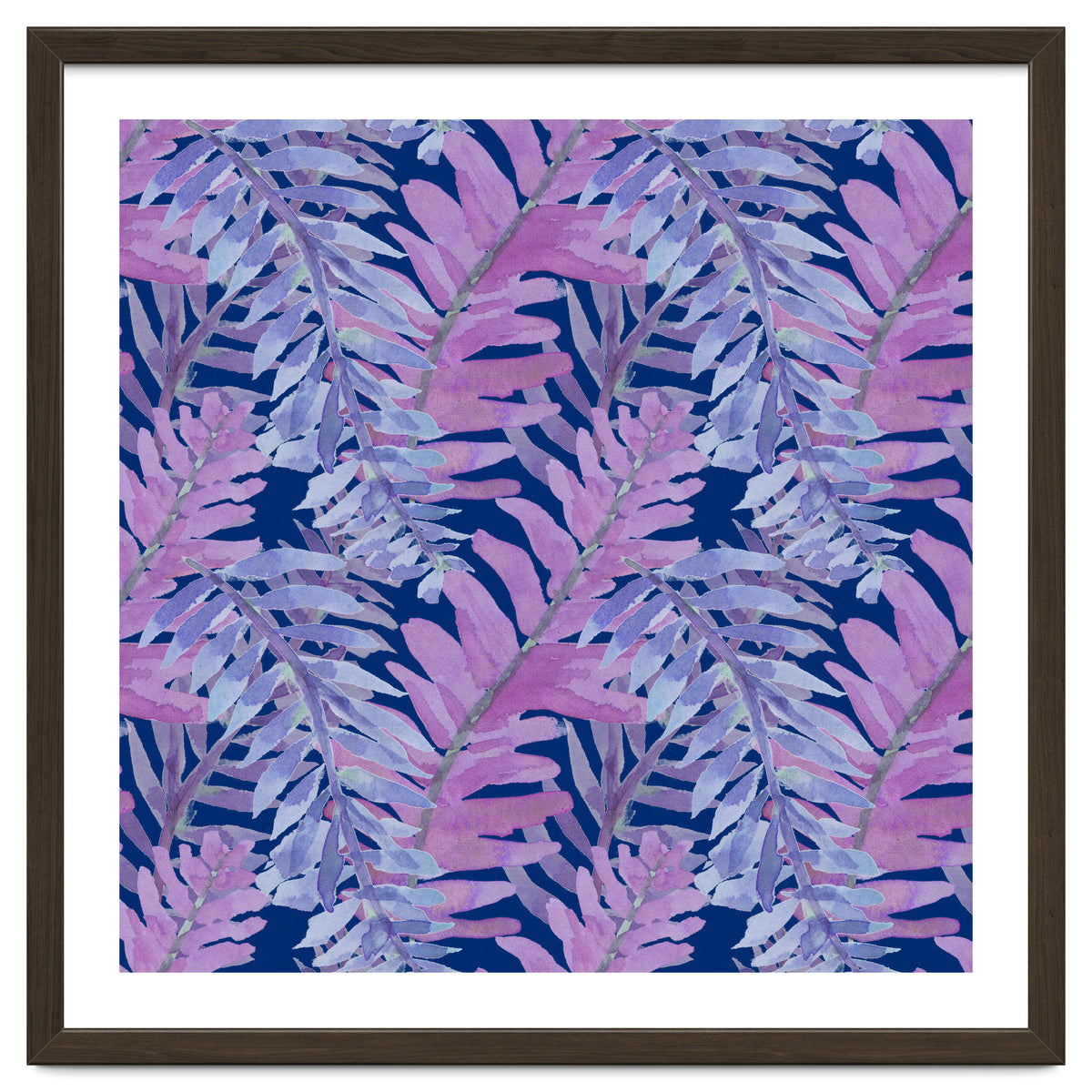 Woodland Ferns in Blue
