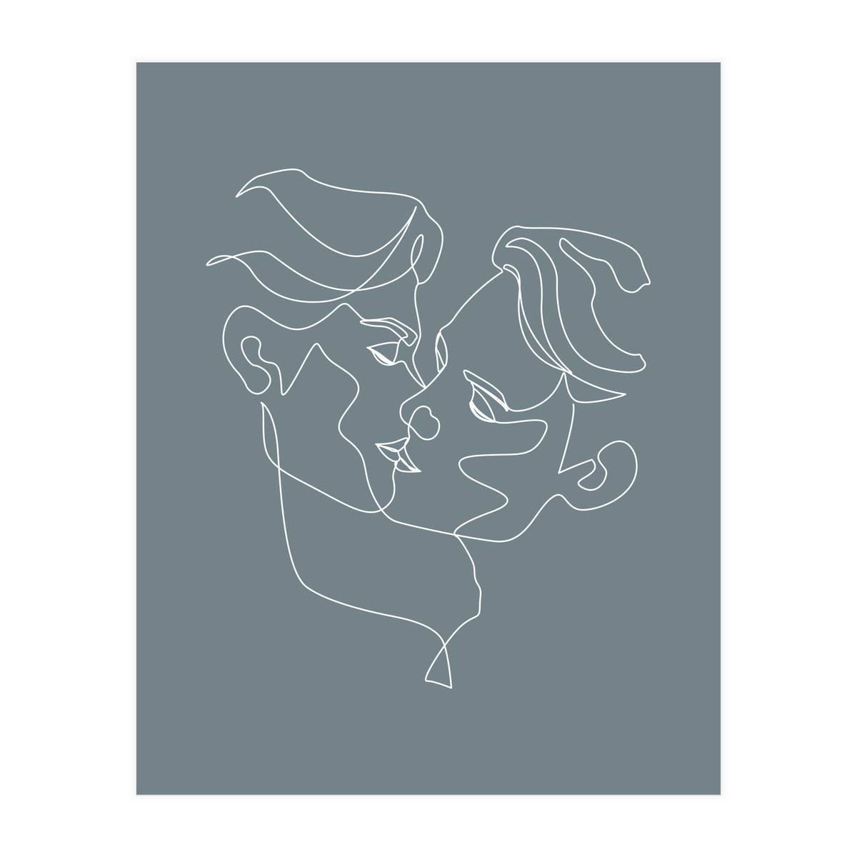 gay love line art-blue (Print Only)