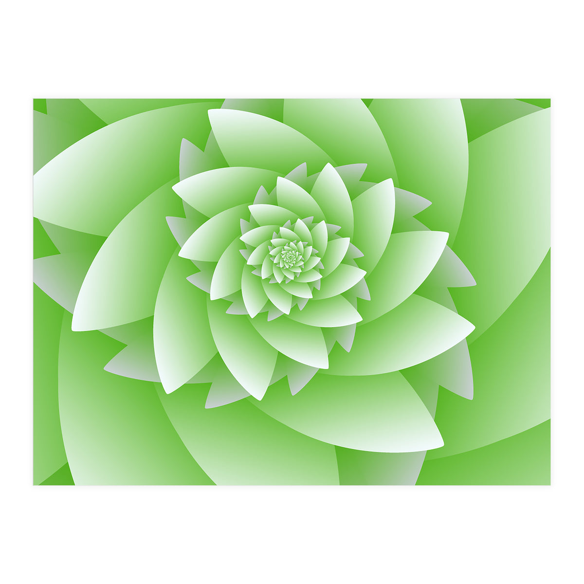 Abstract Green Floral Optical Illusions Art (Print Only)