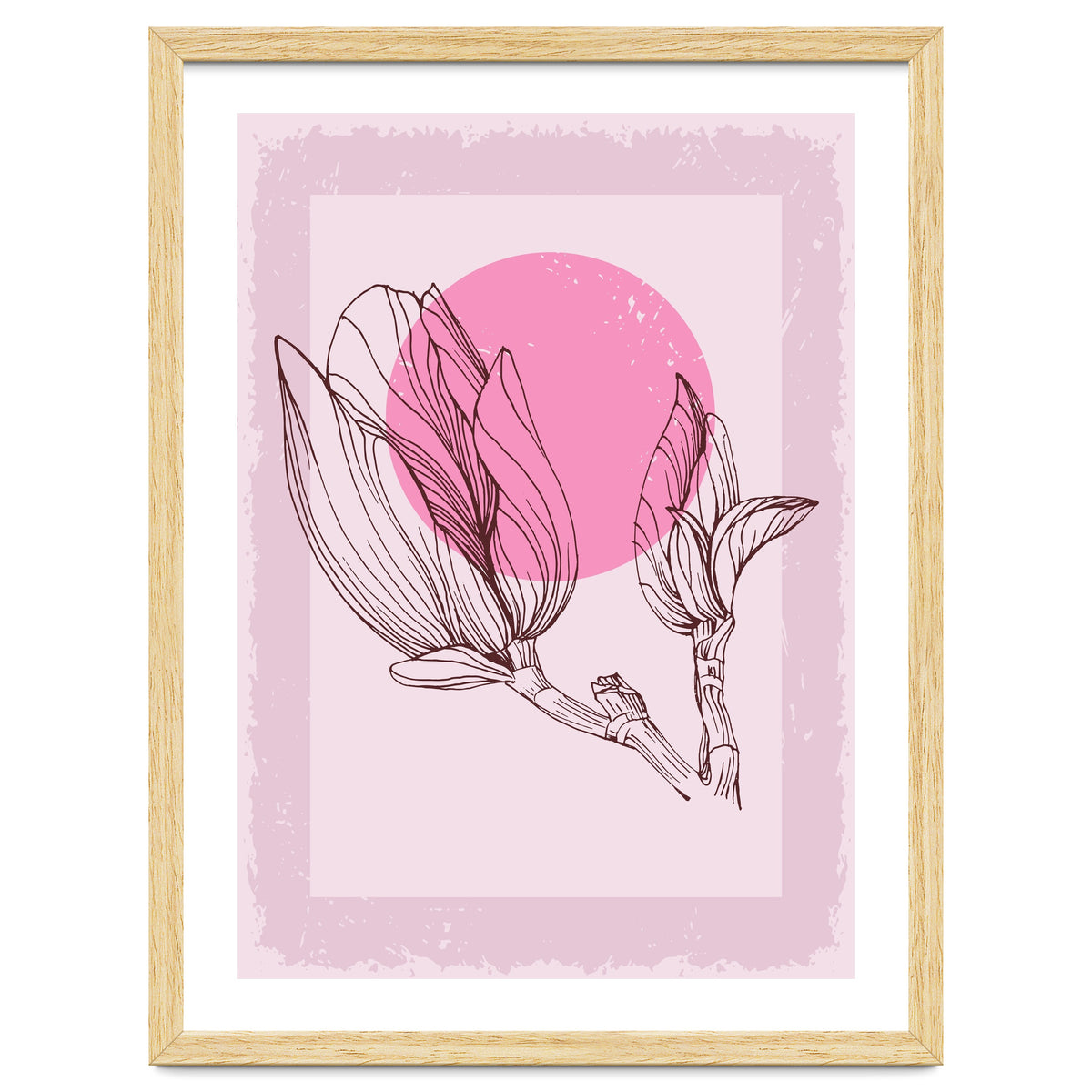 Magnolia Neutral Abstract Botanical