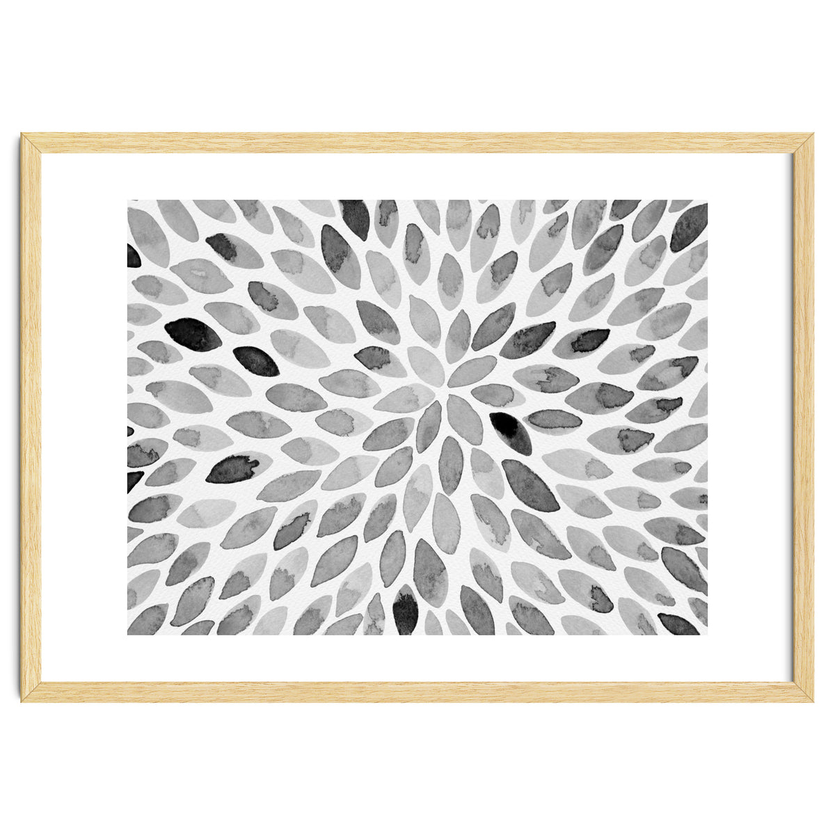 Watercolor Burst Black