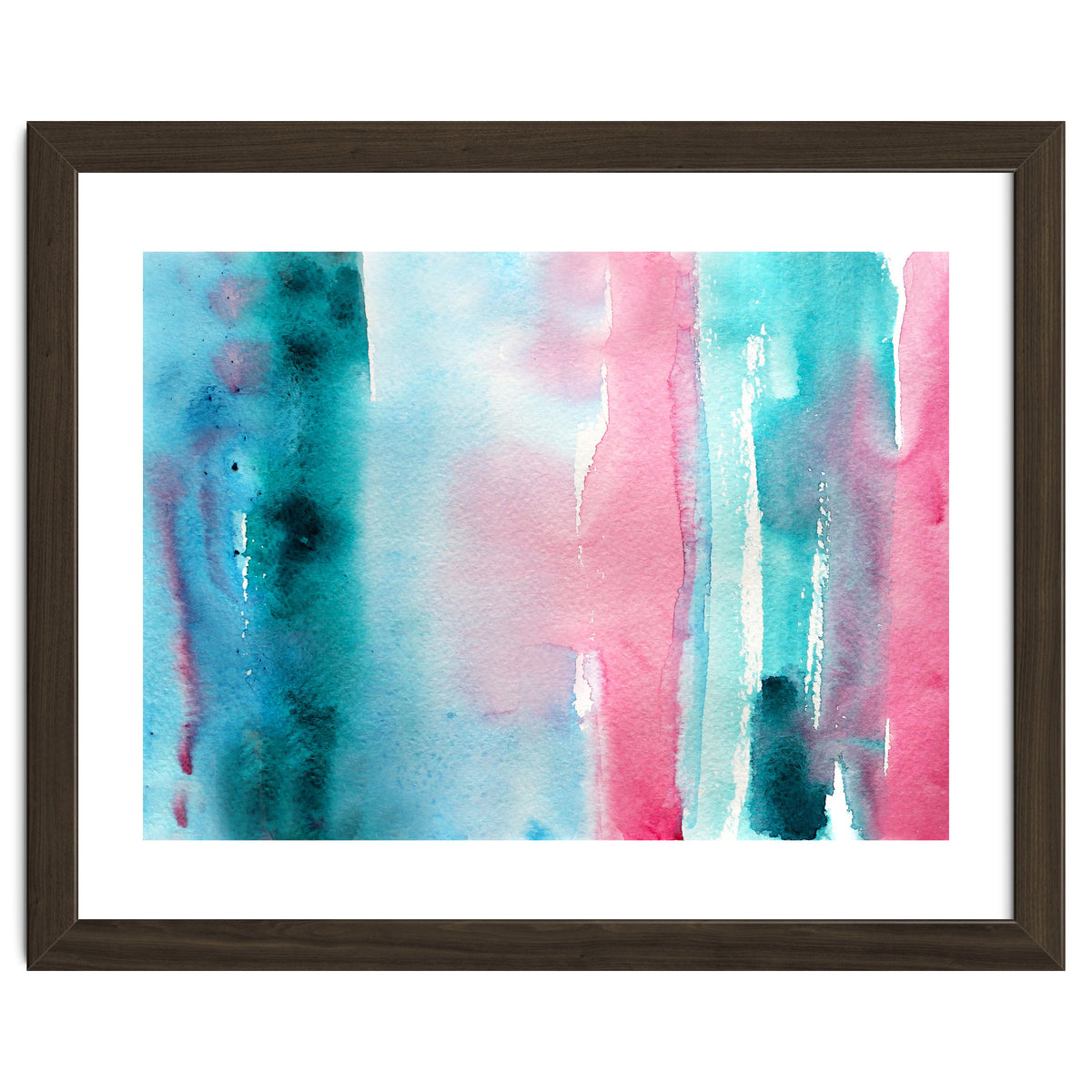 Turquoise love || abstract watercolor
