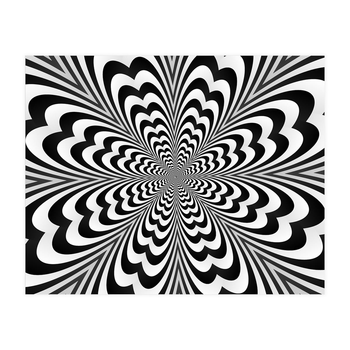Abstract Spiral Black And White Optical Illusion (Print Only)