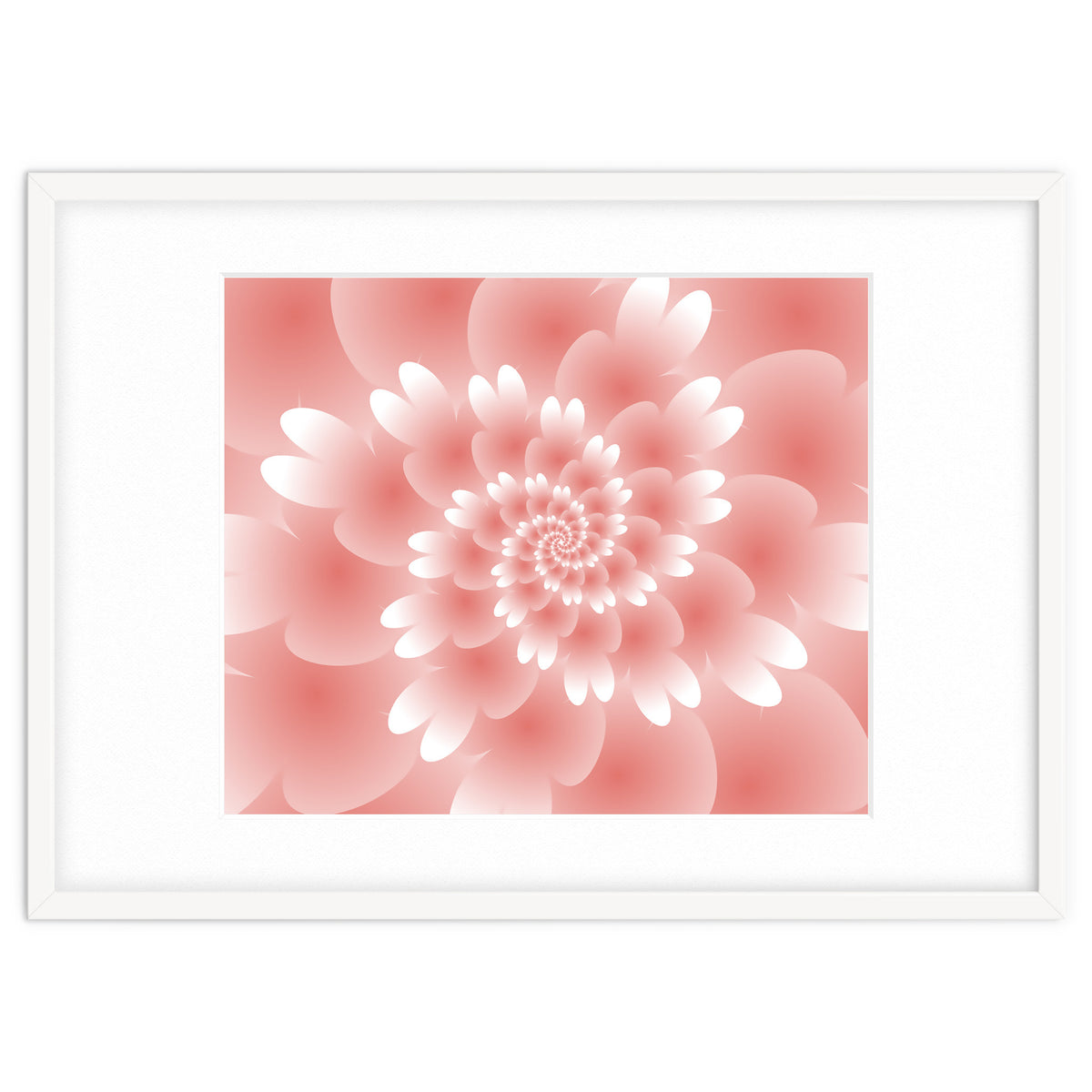 Abstract Orange Spiral Feather 3D ART