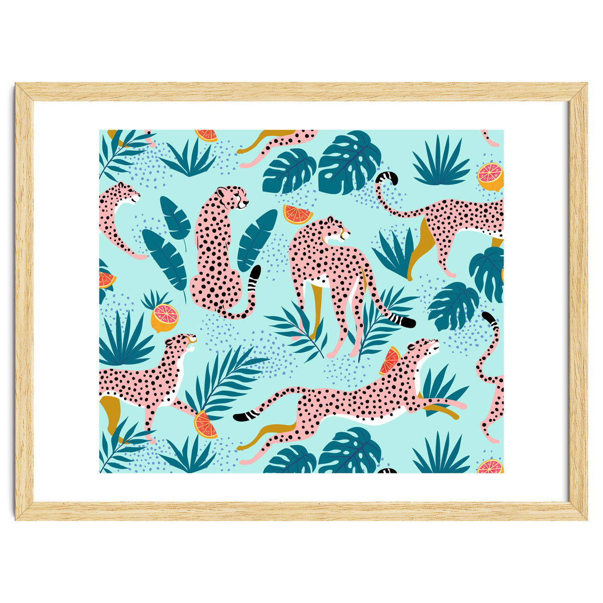 Cheetahs In The Grapefruit Grove, Tropical Jungle bohemian Wildlife, Tiger Wild Cat Nature Forest