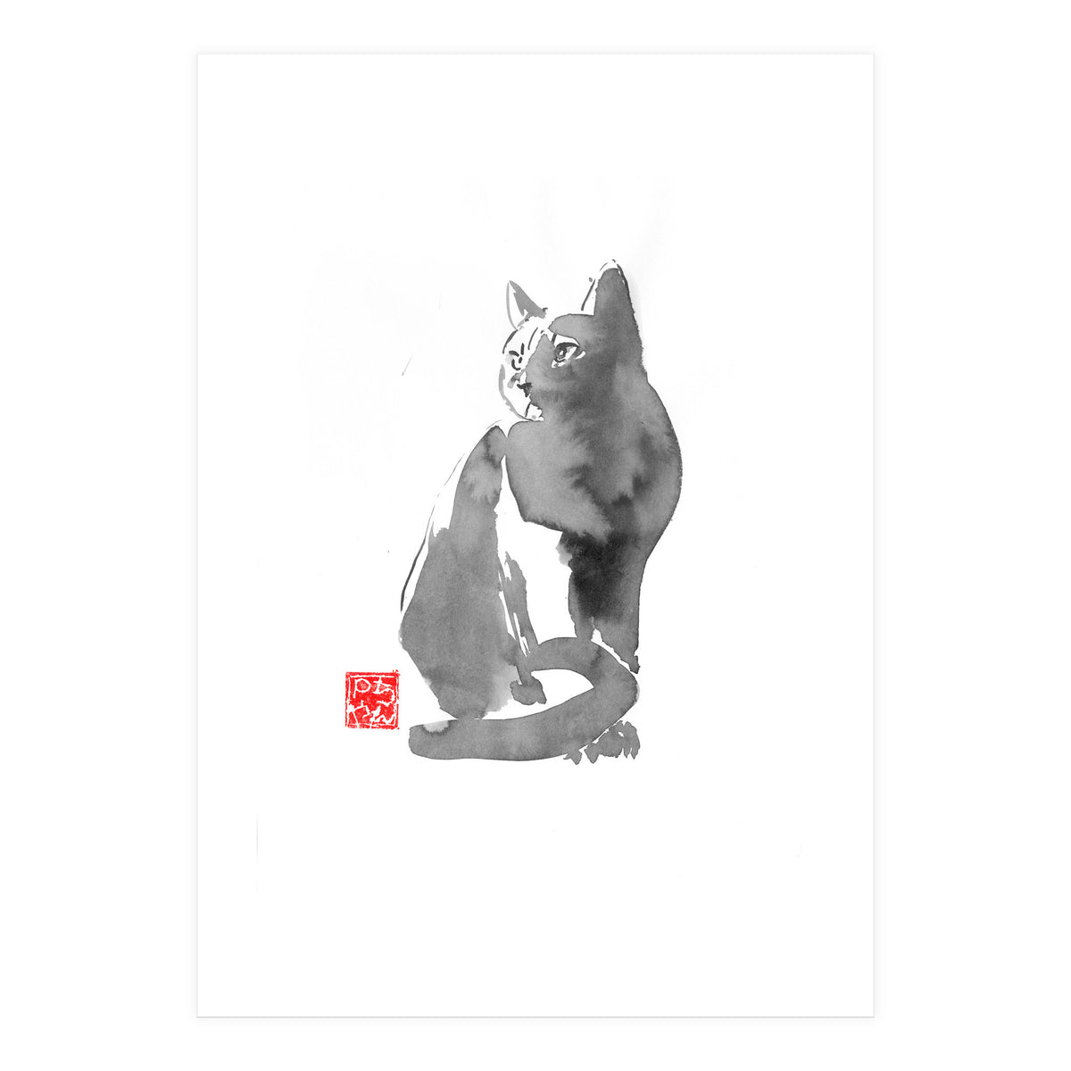 Chat Gris (Print Only)