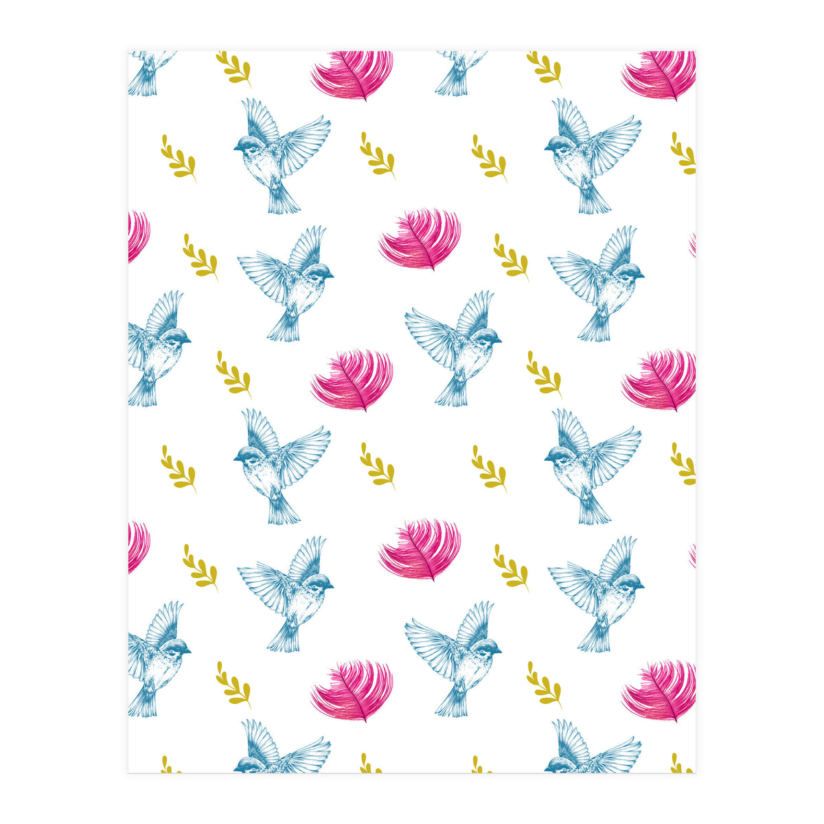 Blue Bird Pattern (Print Only)