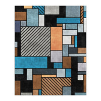 Random Concrete Pattern - Blue, Grey, Brown (Print Only)