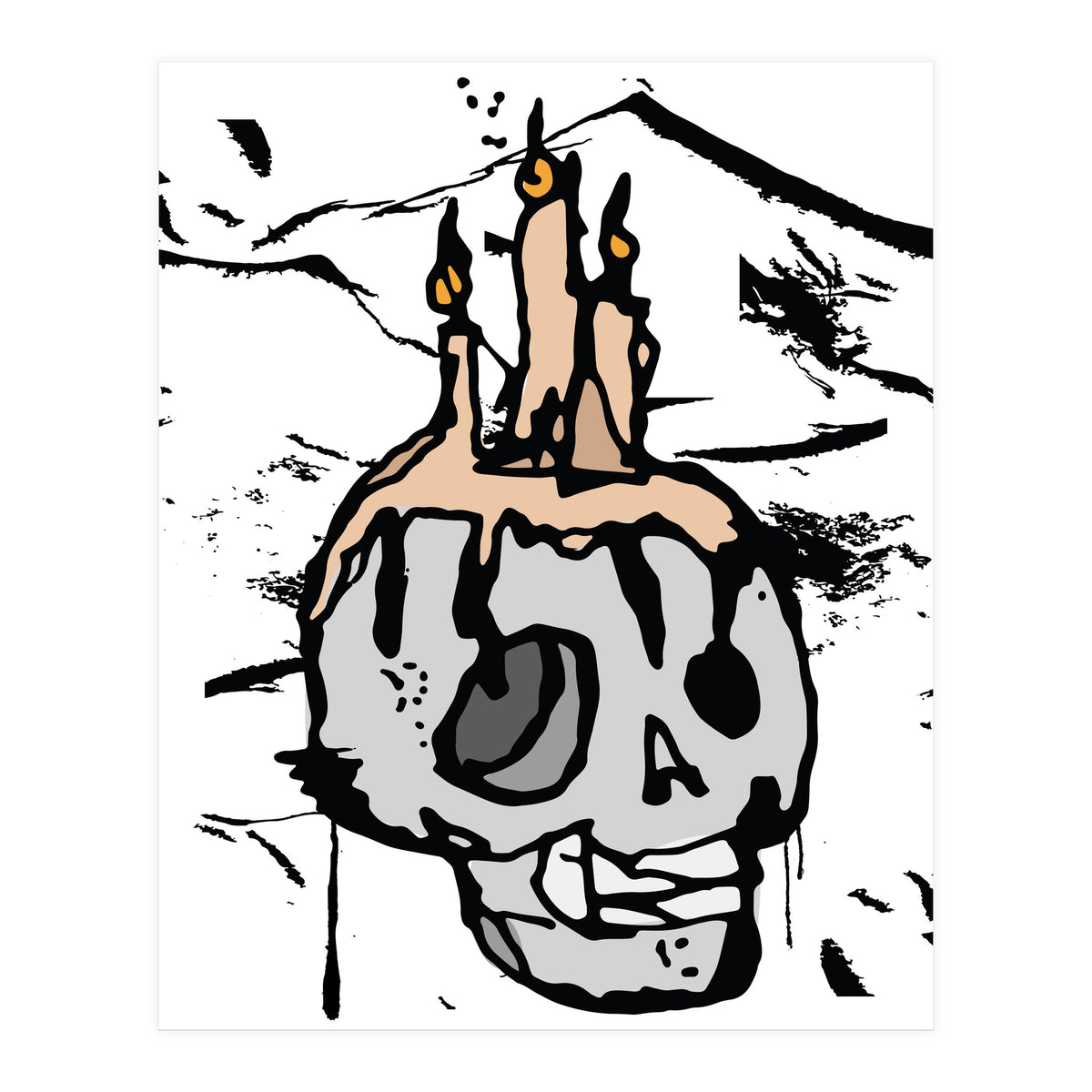 Skull Candlelight Sketch (Print Only)