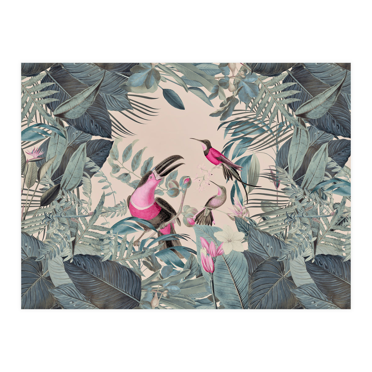 Green Jungle Toucans Color Look (Print Only)