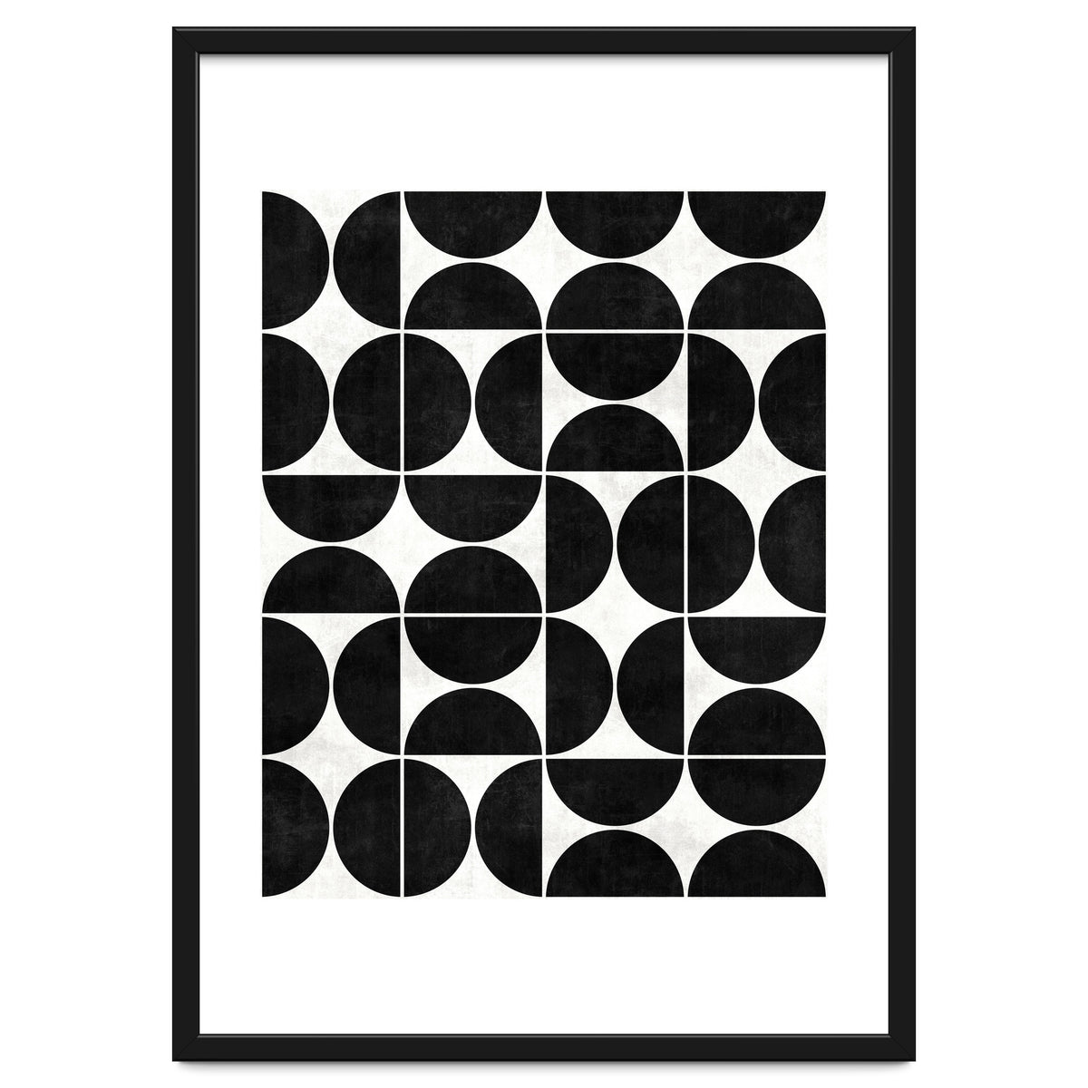 Mid-Century Modern Pattern No.3 - Black and White Concrete