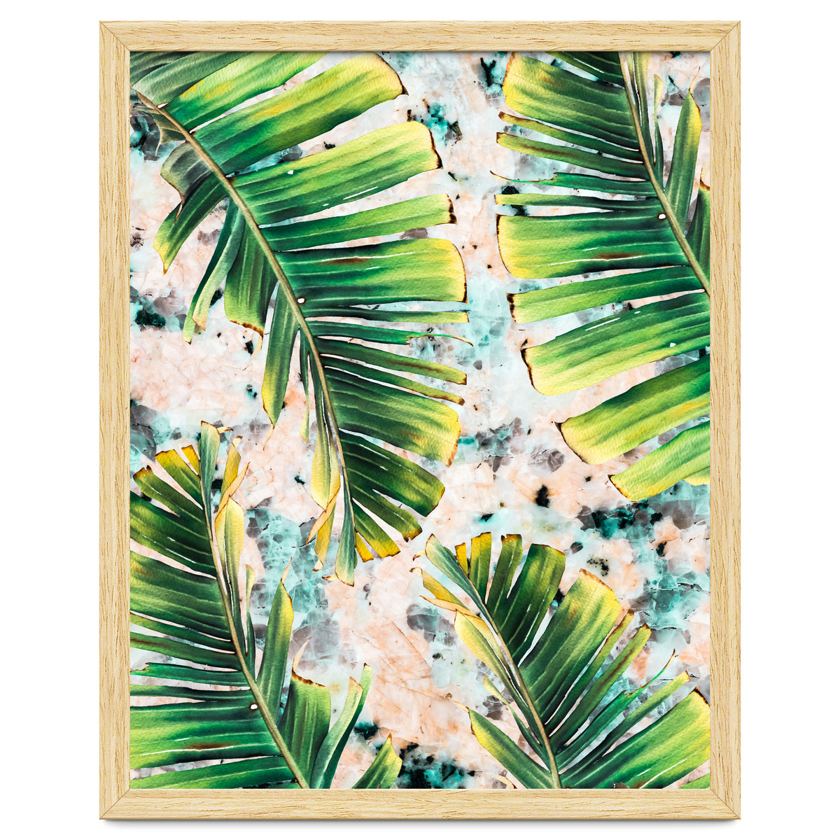Palm leaf on marble 02