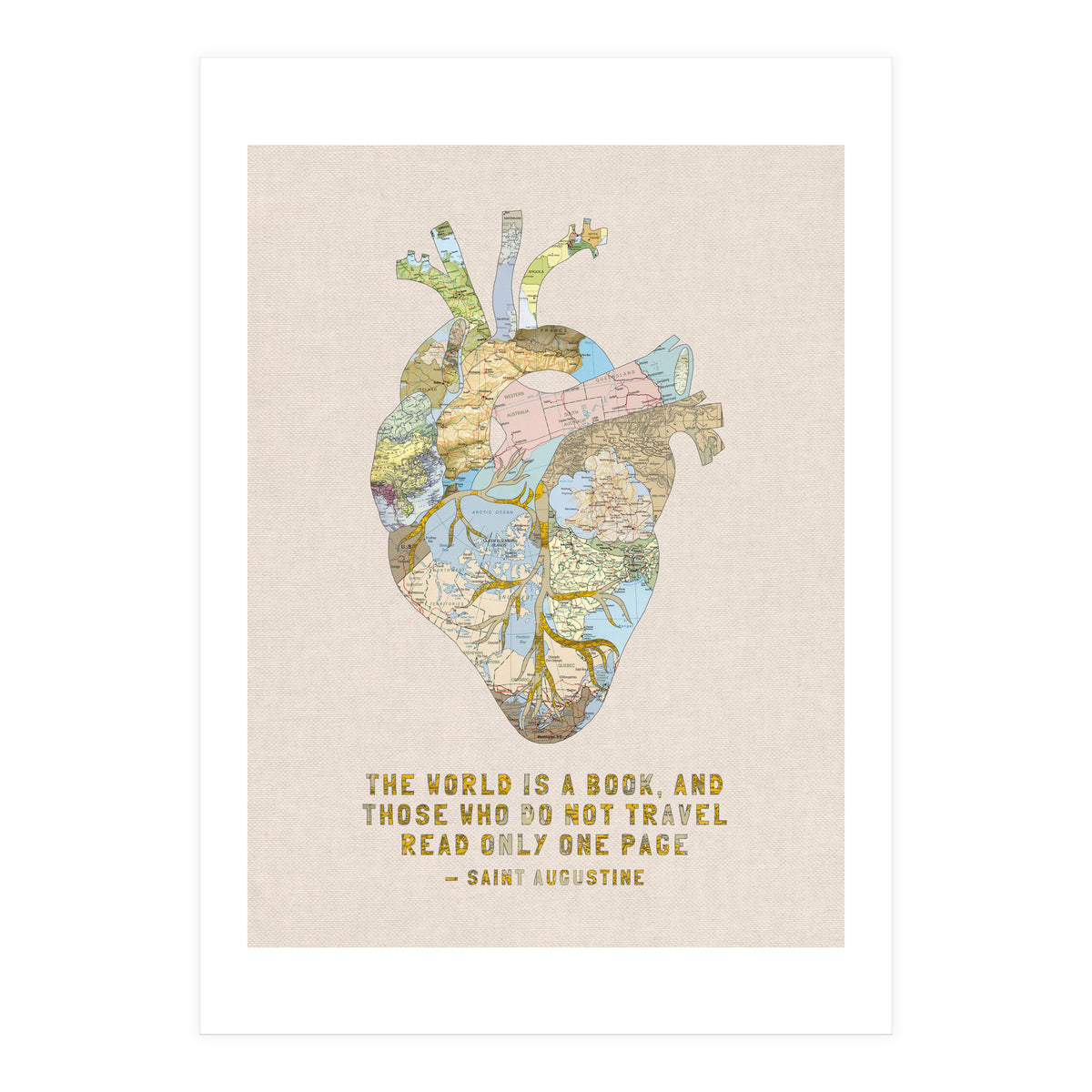 A Traveller's Heart + Quote (Print Only)