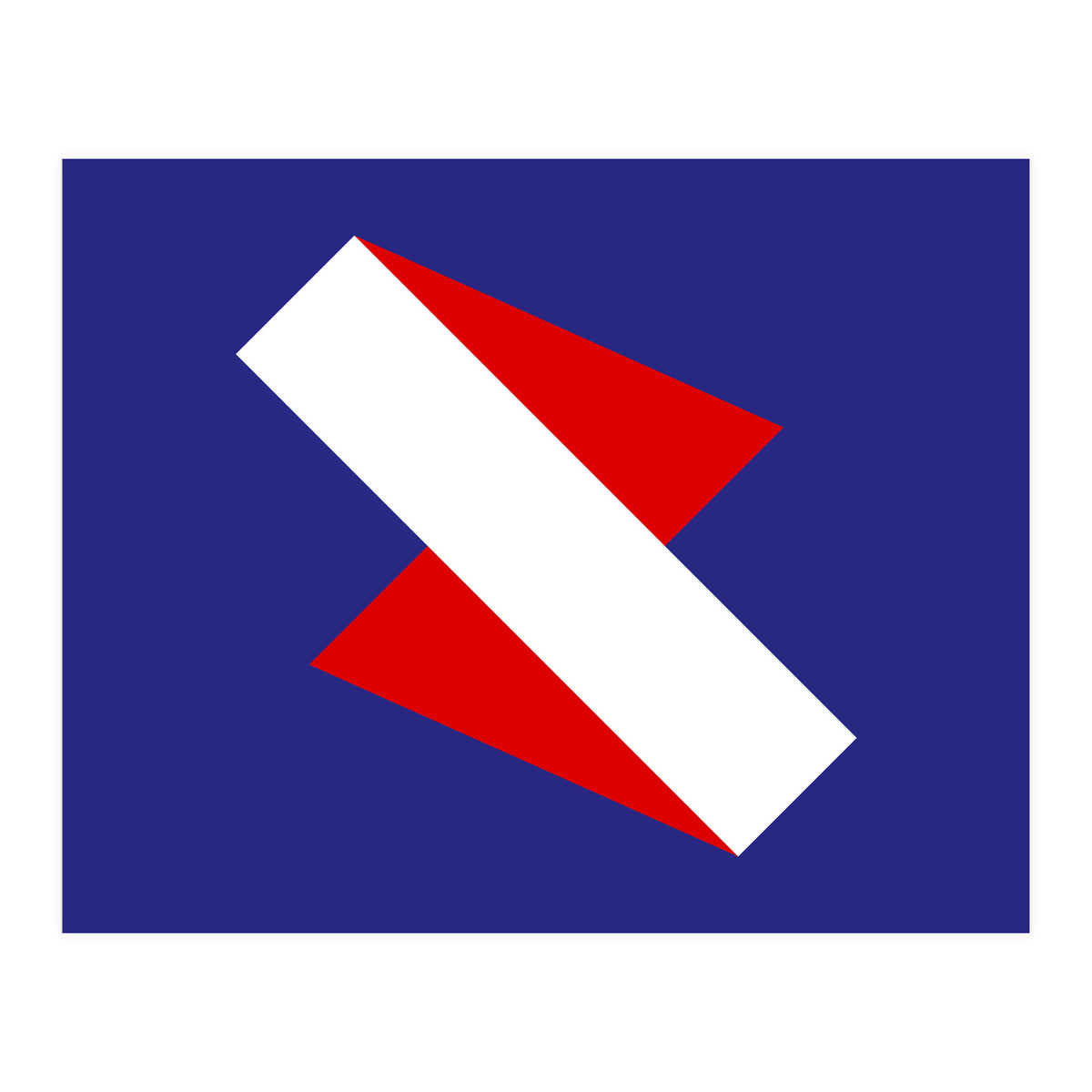 Geometric Shapes No. 68 - red & royal blue (Print Only)