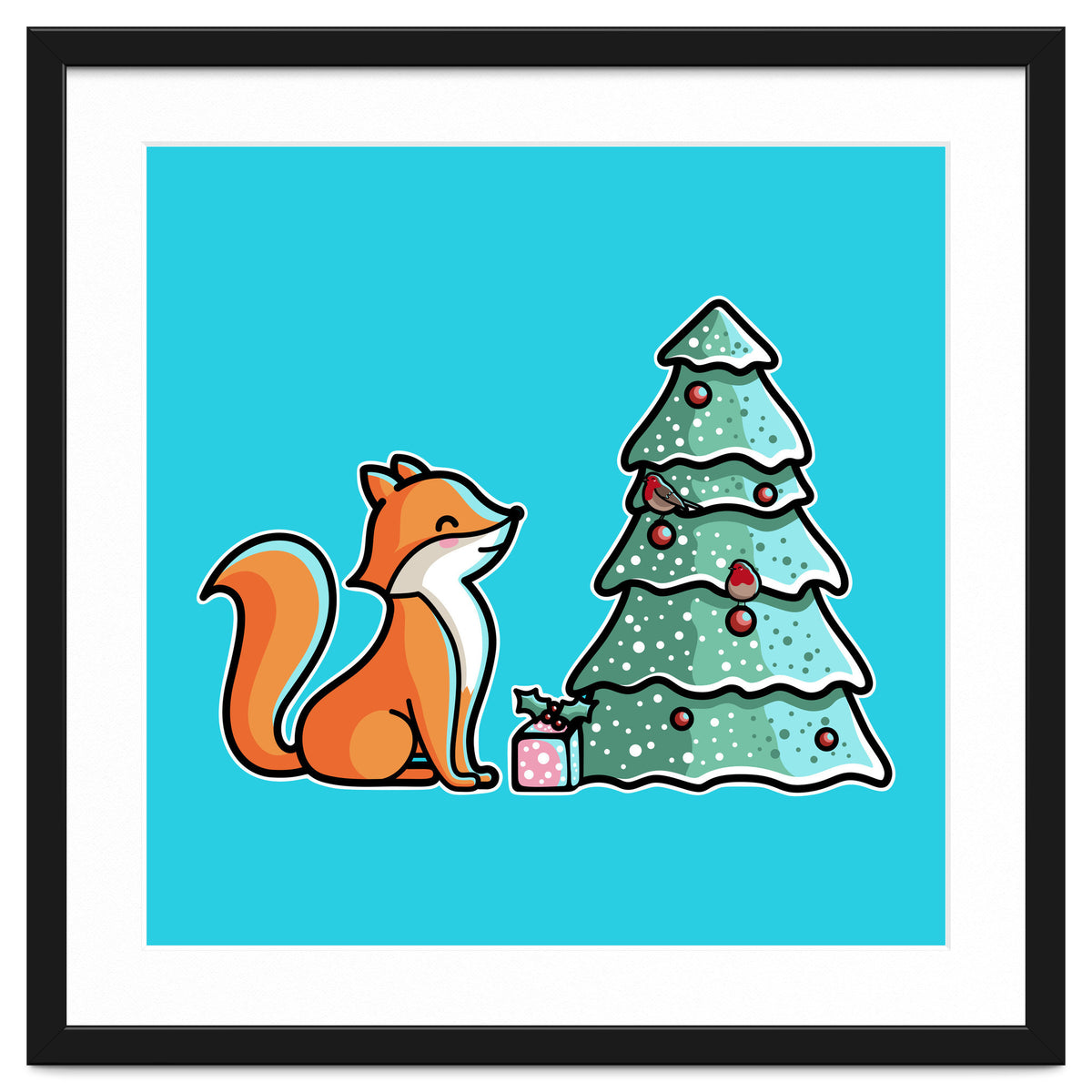Cute Fox Christmas Tree