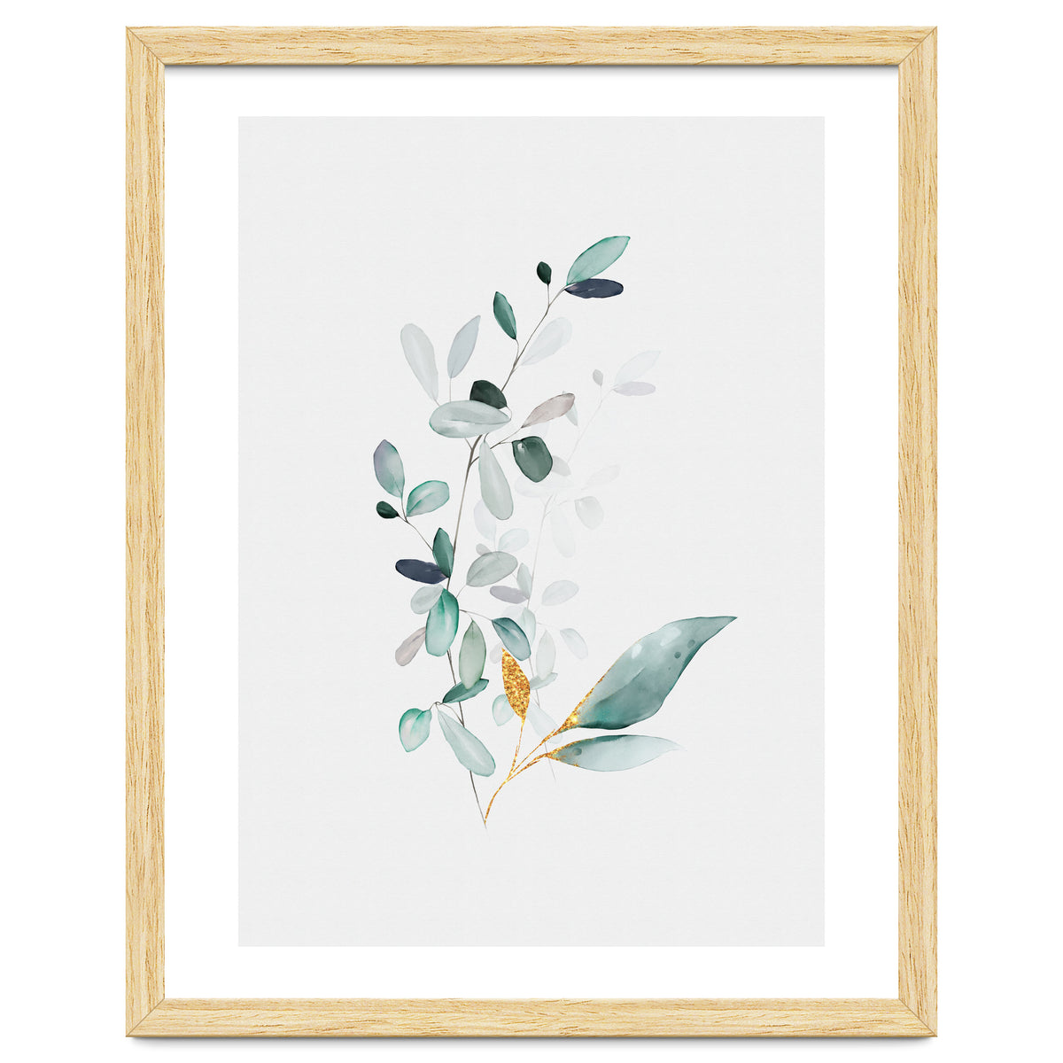 Modern Botanical Gold & Sage Study 01