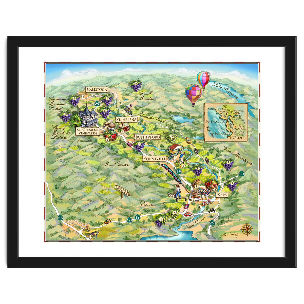 Napa Valley Illustrated Map