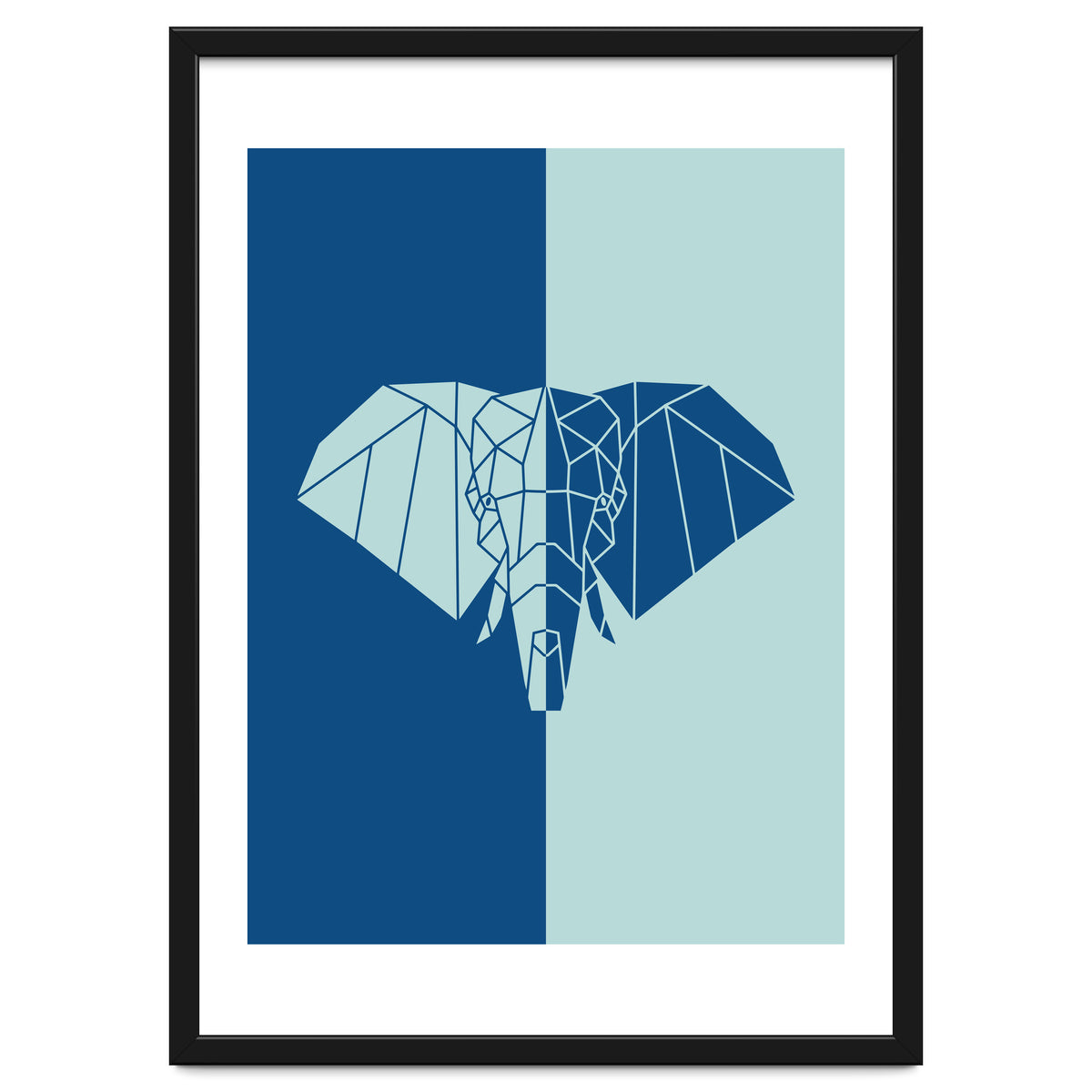 ELEPHANT IN BLUE ! POLYGON ART