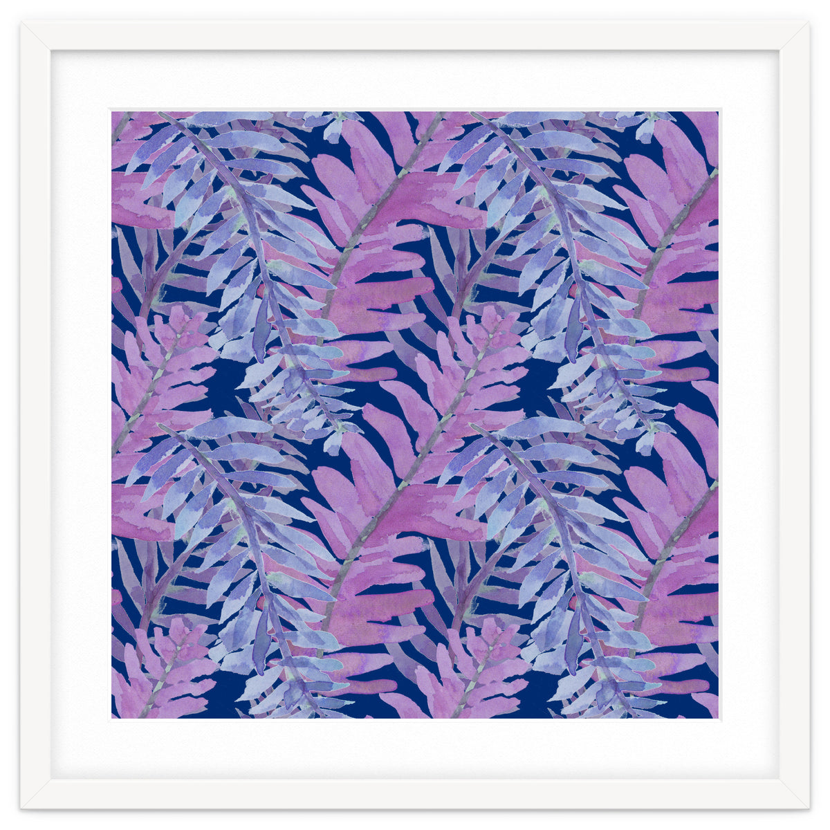 Woodland Ferns in Blue