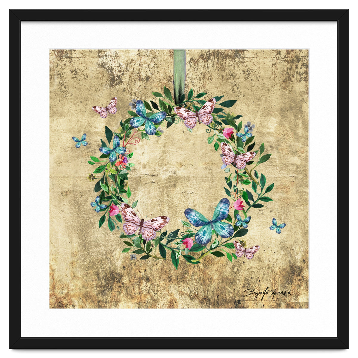 Wreath #Flowers & Butterflies#Royal collection