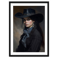 Gothic Cowgirl Moody Dark Painting