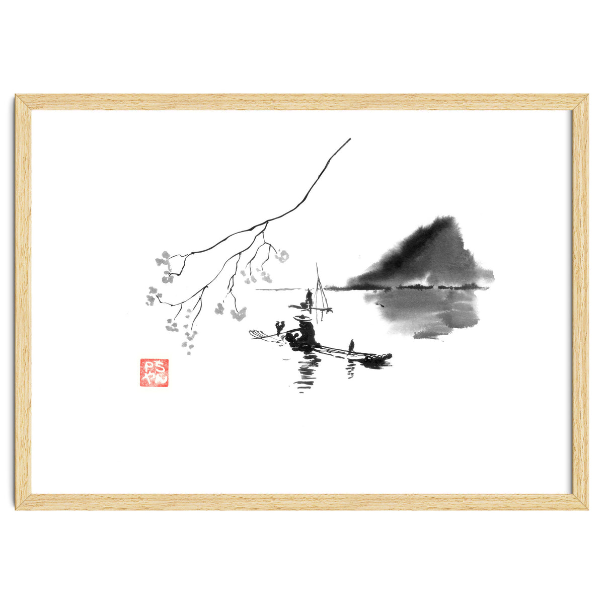 Fishermen on river li