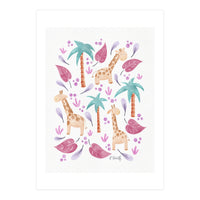 Jungle Giraffes | Pink (Print Only)