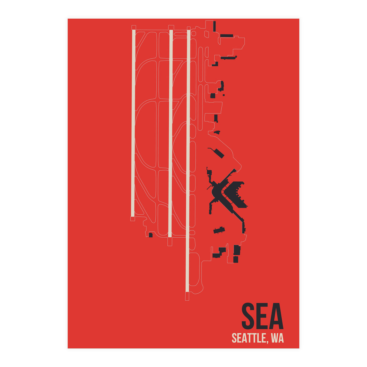 Seattle Airport Layout (Print Only)