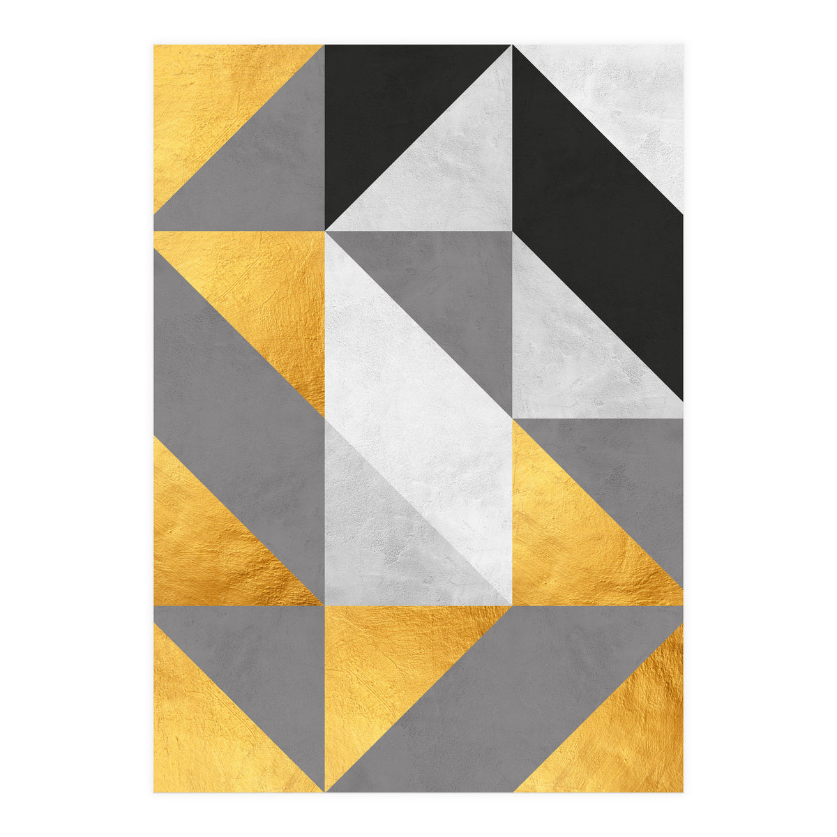 Gray and Gold Composition IV (Print Only)