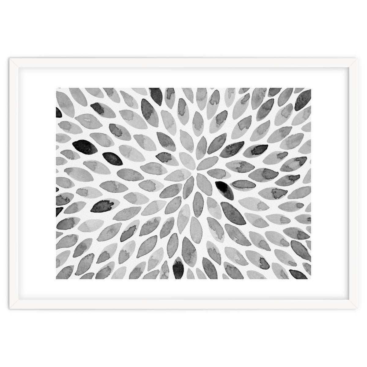 Watercolor Burst Black