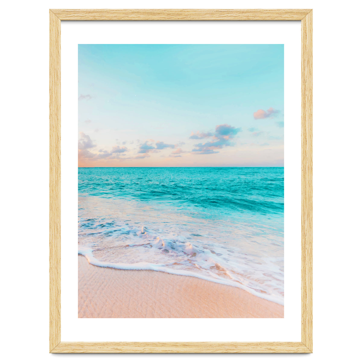 Ocean Bliss, Nature Landscape Sea Travel Tropical, Nordic Luxe Photography Pastel Island Digital