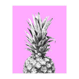 Black and White Pineapple Pink Background (Print Only) thumbnail