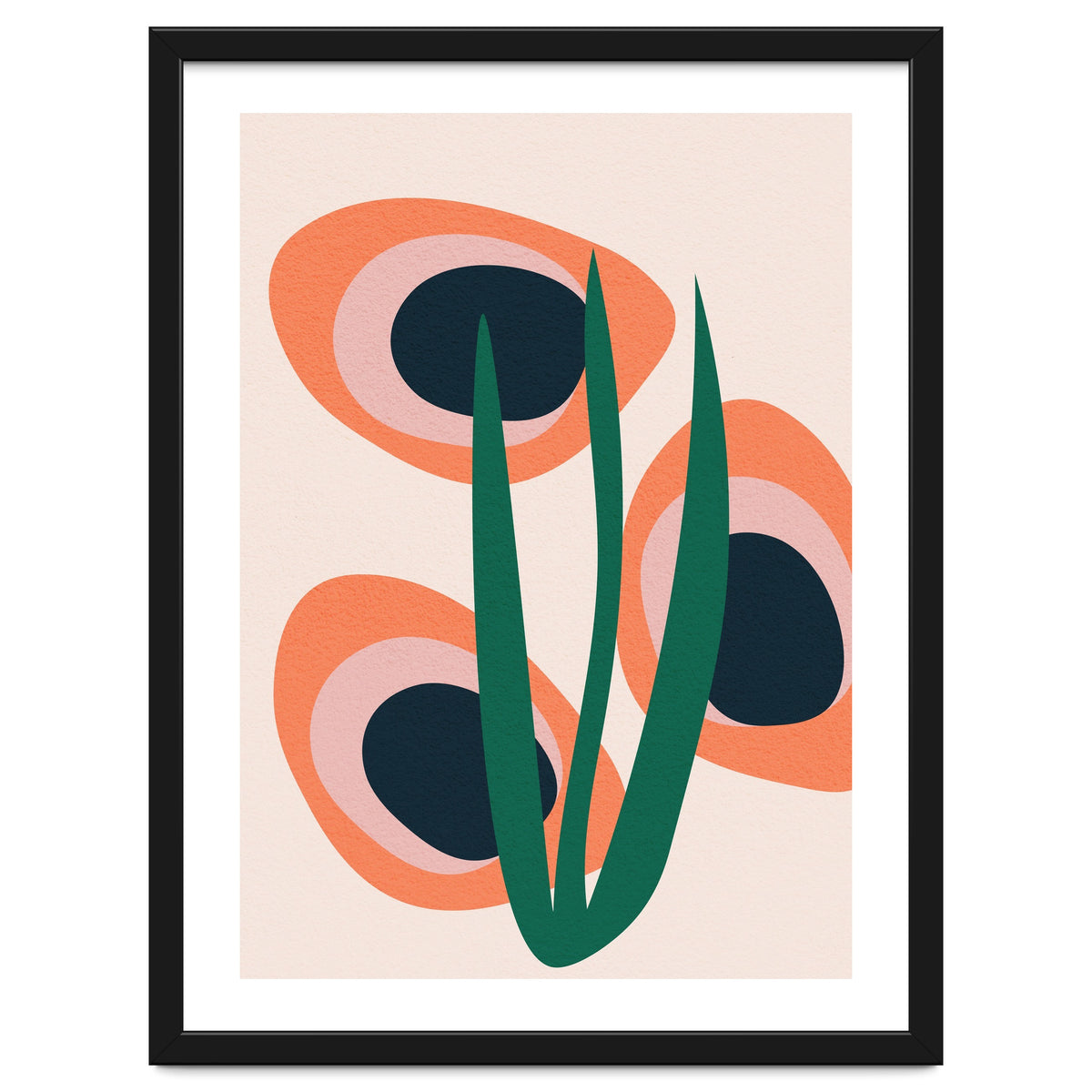 Abstract Mid Century Modern Scandinavian Leaf II