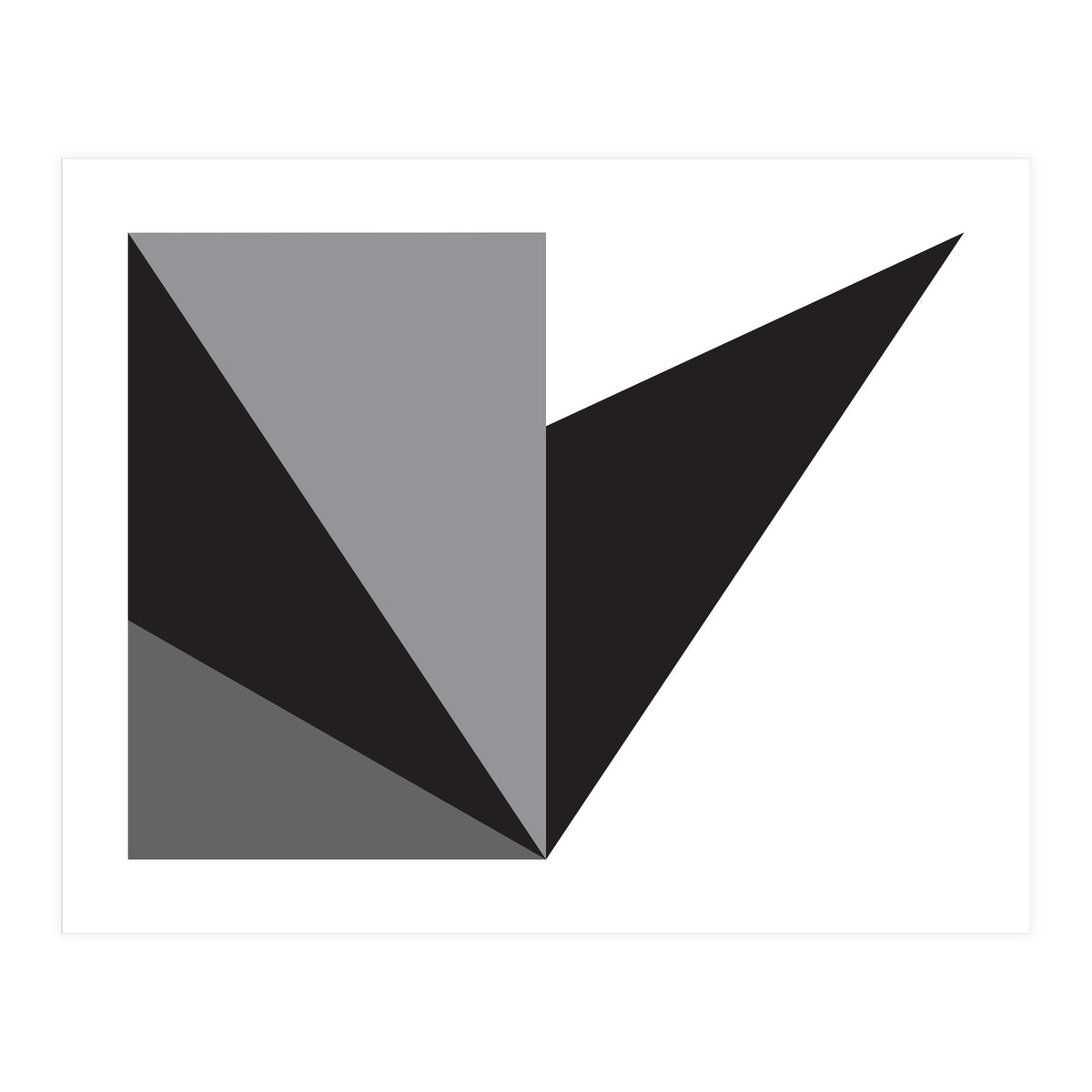 Geometric Shapes No. 76 - black, white & grey (Print Only)