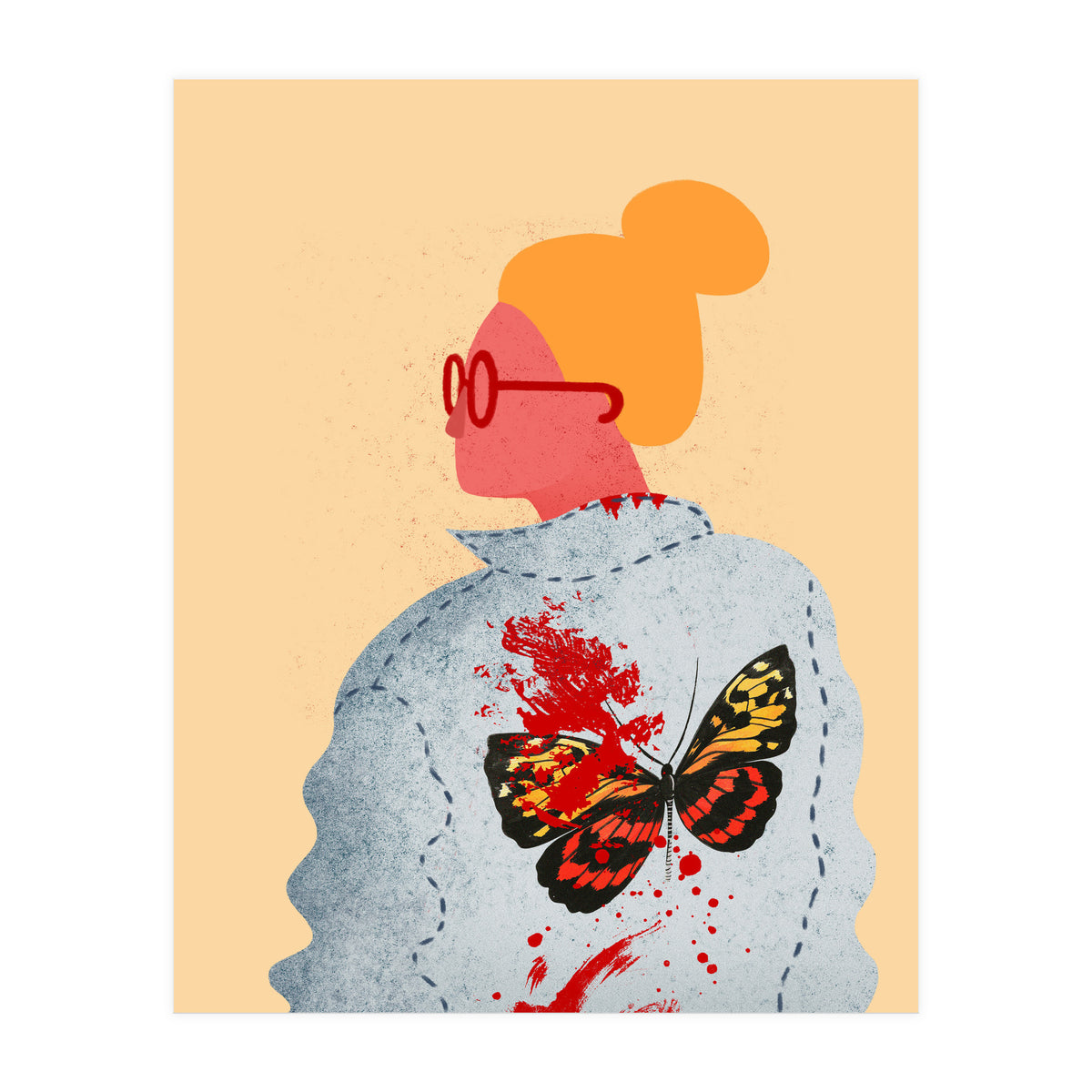 Lady in red glasses (Print Only)