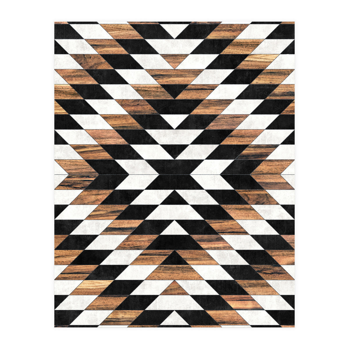 Urban Tribal Pattern No.13 - Aztec - Concrete and Wood (Print Only)